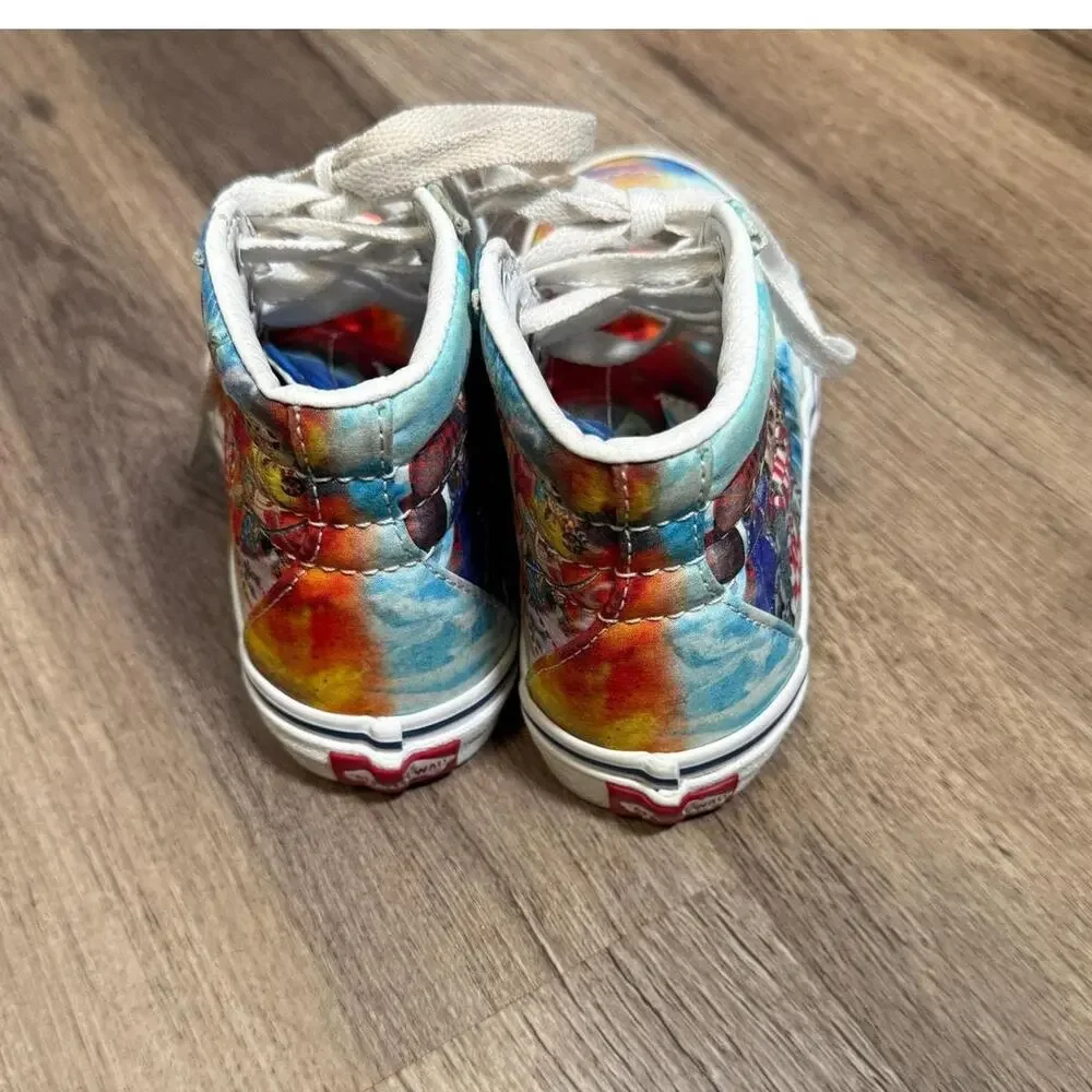 Vans Kids Size 1 Multicolor Low Top Skate Sneakers Canvas Lace Up Youth Shoes
